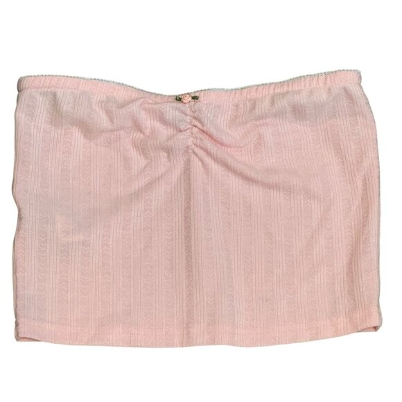 Edikted Pink Strapless Tube Top S Floral Detail - Picture 1 of 5